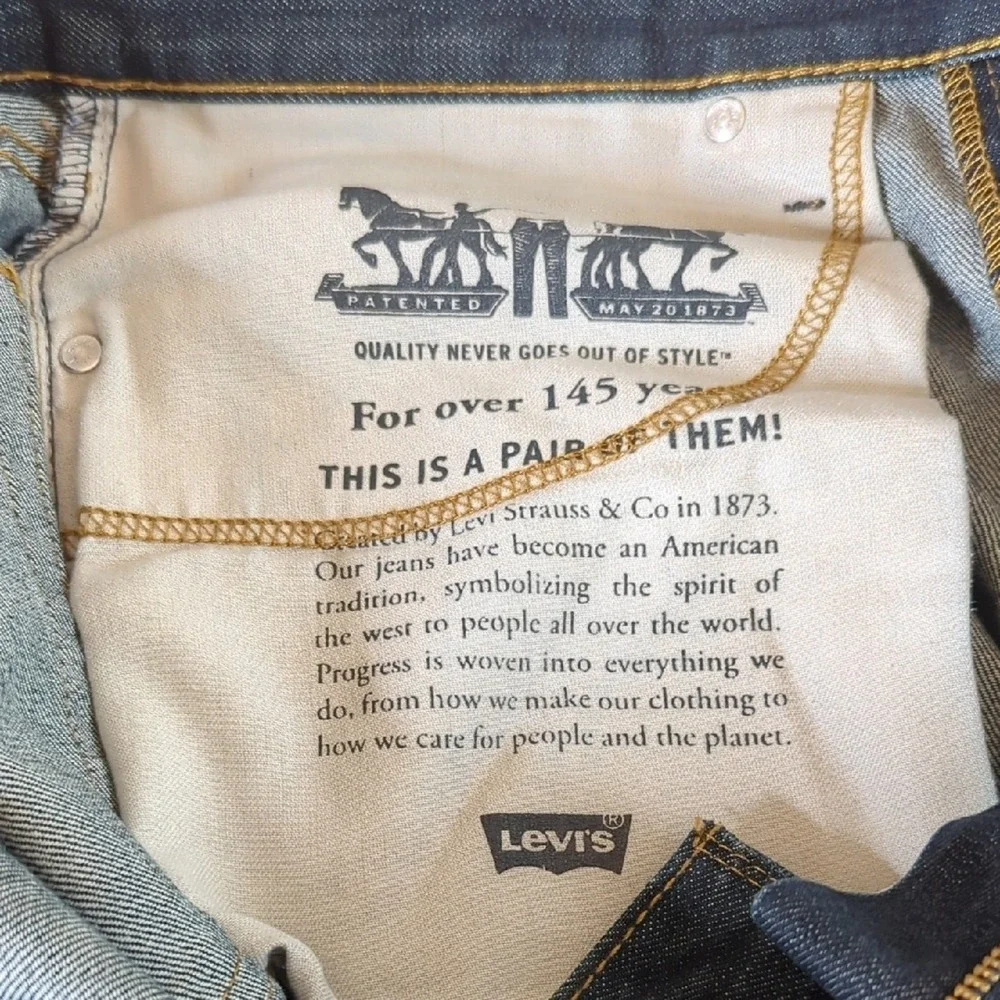 Levi's Dark Blue Straight Leg Jeans 36x32 AS IS  MISSING BUTTON‎